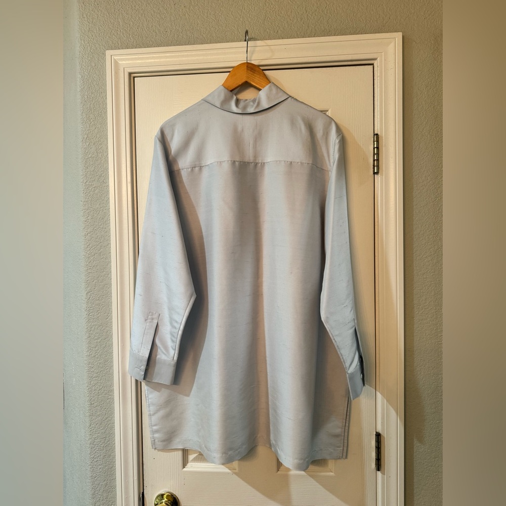 Neiman Marcus Womens Long Sleeve Modest Silk Button Down Shirt - Picture 5 of 8